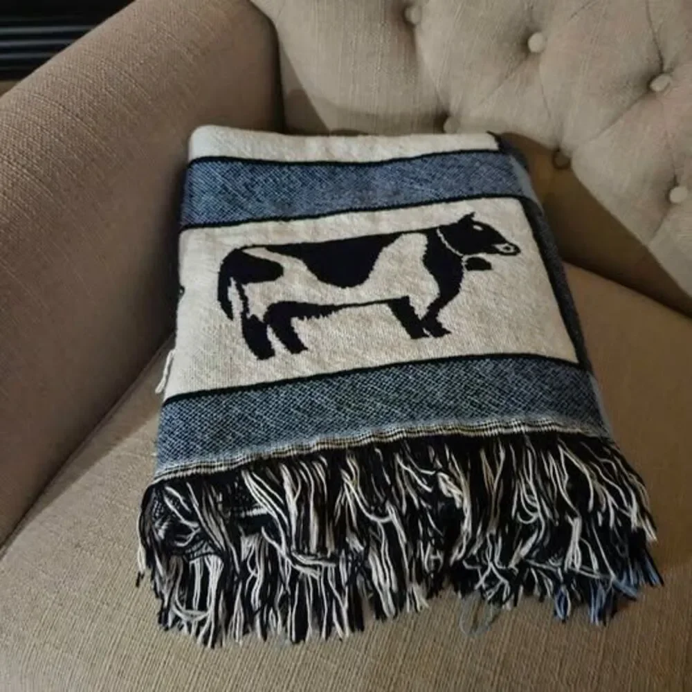 Cow print throw blanket
